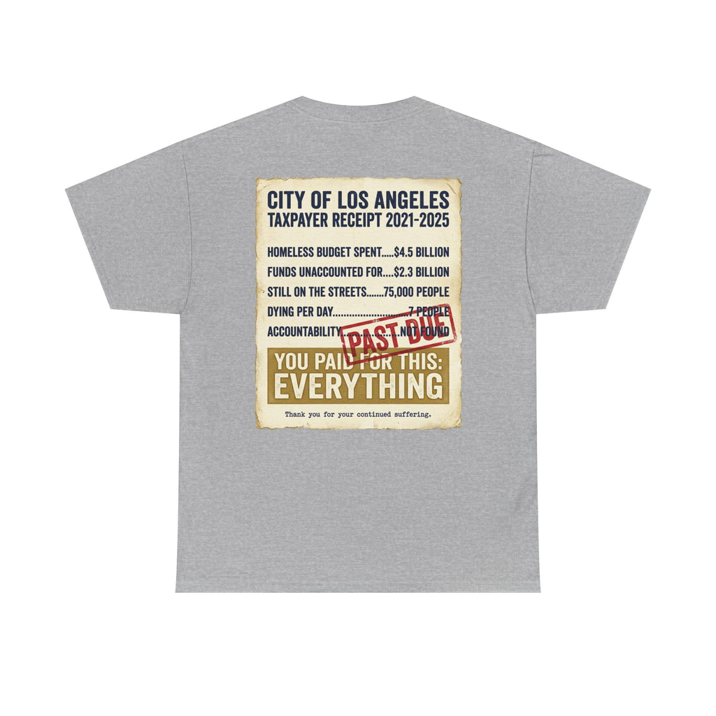 "Falconee | LA The Crapital of Corruption" Heavyweight Political Satire T-Shirt"-Gildan 5000